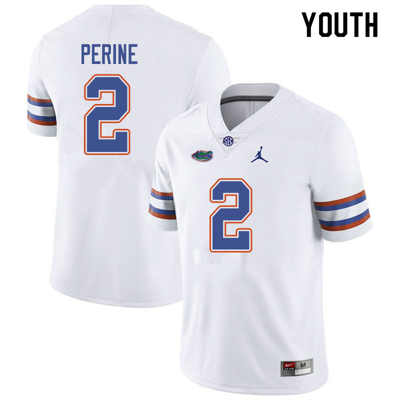 Jordan Brand Youth #2 Lamical Perine Florida Gators College Football Jerseys Sale-White - Click Image to Close